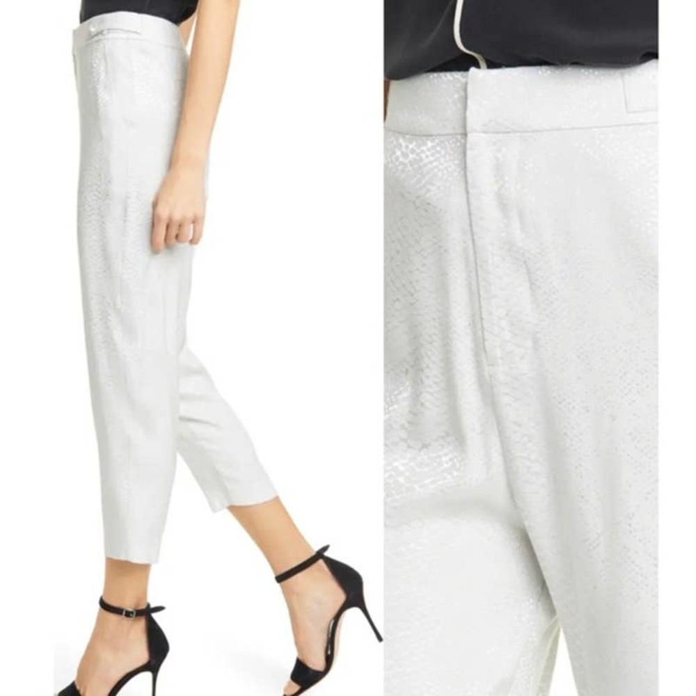 Equipment Femme Charlyne High Waist Trousers Cropped Tonal Snakeskin 8